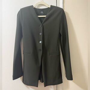 Zara Women's Dark Green Blazer